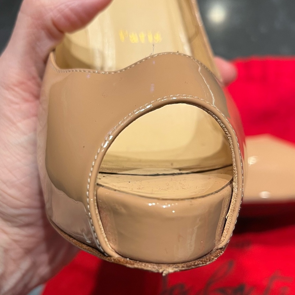 Christian Louboutin Nude Peep Toe Pumps - Picture 11 of 12